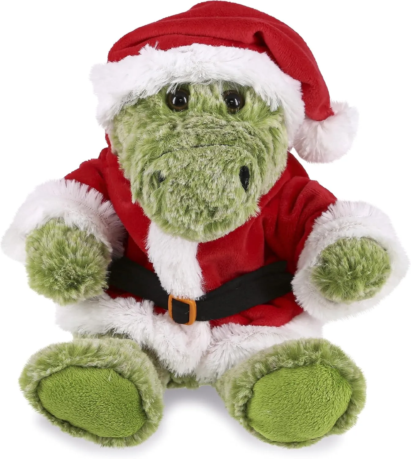 DolliBu Santa Alligator Stuffed Animal Plush Toy - Super Soft Wild Animal Dress Up with Red Santa Claus Outfit, Cute Wildlife Gift, Perfect Holiday with Name Personalization - 8 Inch