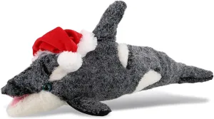 DolliBu Santa Killer Whale Stuffed Animal Plush Toy - Super Soft Ocean Life Animal Dress Up with Red Santa Claus Hat, Cute Ocean Life Gift, Perfect 18 Inches