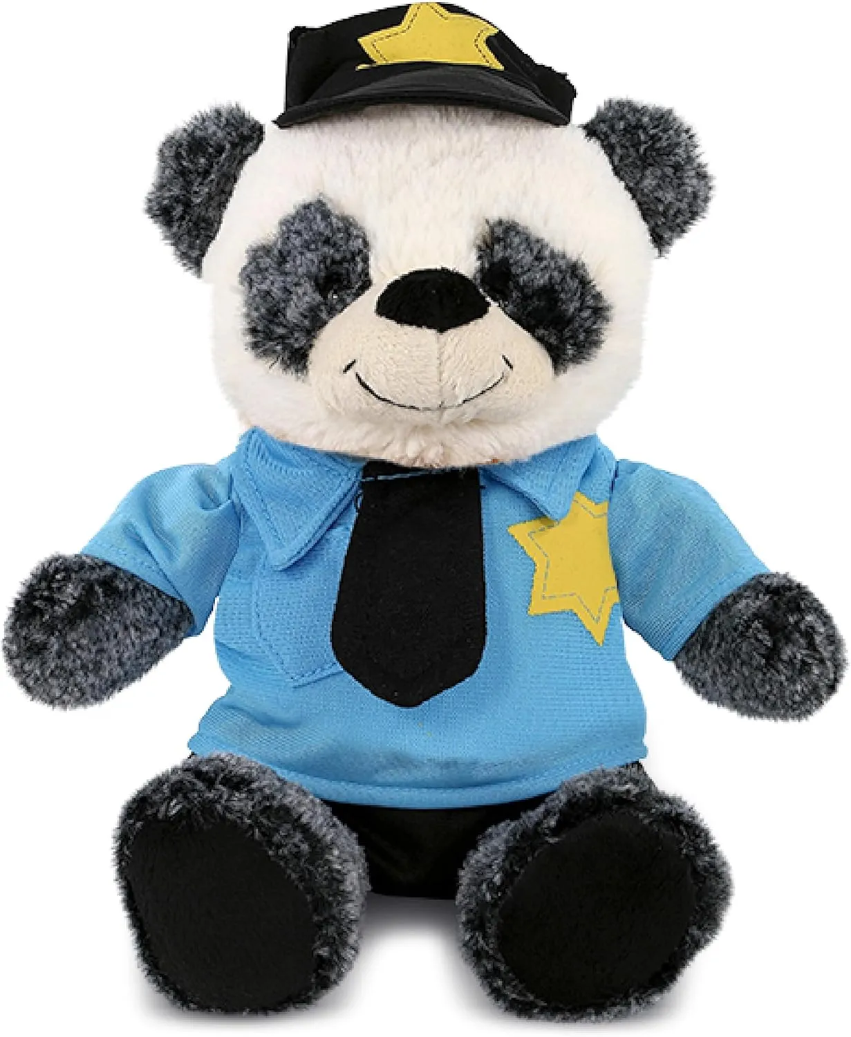DolliBu Sitting Panda Police Officer Plush Toy - Super Soft Sitting Panda Cop Stuffed Animal Dress Up with Cute Cop Uniform and Cap Outfit Gift for Law Enforcement - 9 Inches