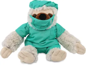 DolliBu Sloth Doctor Plush Toy - Super Soft Sloth Doctor Stuffed Animal Dress Up with Cute Scrub Uniform and Cap Outfit - Fluffy Doctor Toy Plush Gift - 7.5 Inches