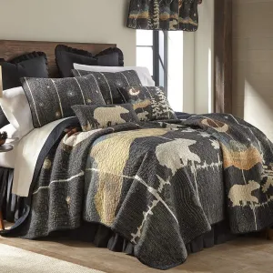 Donna Sharp Full/Queen Bedding Set - 3 Piece - Moonlit Bear Cotton Lodge Quilt Set with Full/Queen Quilt and Two Standard Pillow Shams - Fits Queen Size and Full Size Beds - Machine Washable