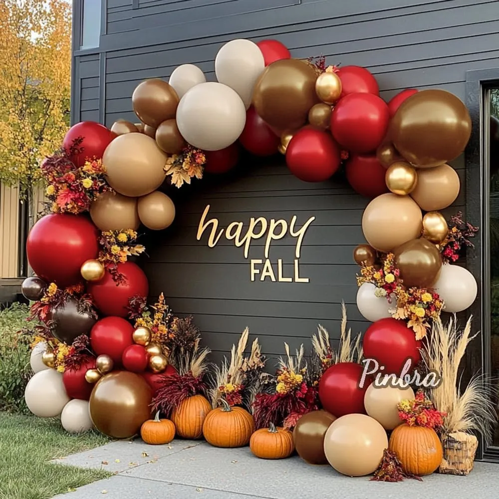 Double Stuffed Brown Balloon Garland - Tan Dark Brown Balloons Different Sizes 18/12/5 Inch Chocolate Nude Latex Arch Kit For Teddy Bear Baby Shower Woodland Safari Theme Party