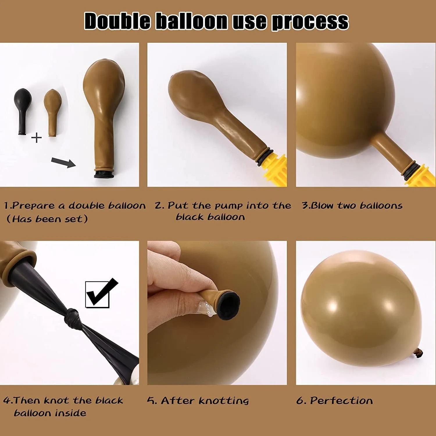 Double Stuffed Brown Balloon Garland - Tan Dark Brown Balloons Different Sizes 18/12/5 Inch Chocolate Nude Latex Arch Kit For Teddy Bear Baby Shower Woodland Safari Theme Party