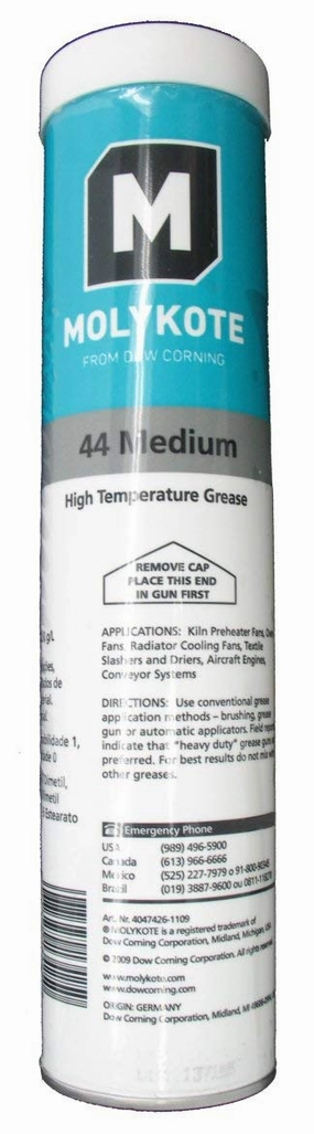 Dow Corning Molykote 44 Medium High Temperature Bearing Grease 14oz 400g Cartridge