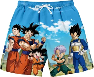 Dragon Ball Super Group Pose Landscape Men's Lounge Shorts