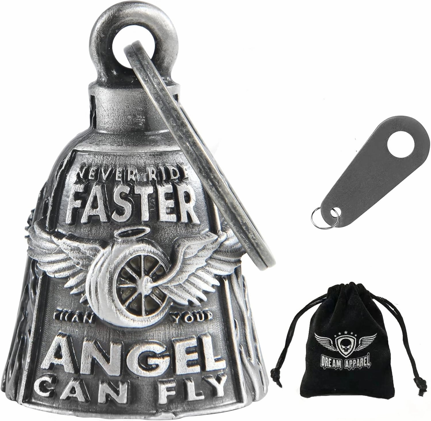 Dream Apparel Motorcycle Bells for Bikers Guardian Angel Gremlin Motorcycle Bells for Motorcycle Rider Key Chain for Luck
