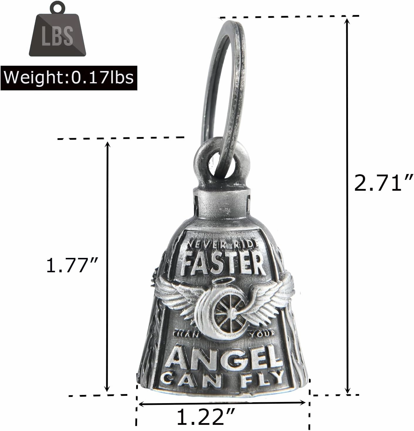 Dream Apparel Motorcycle Bells for Bikers Guardian Angel Gremlin Motorcycle Bells for Motorcycle Rider Key Chain for Luck