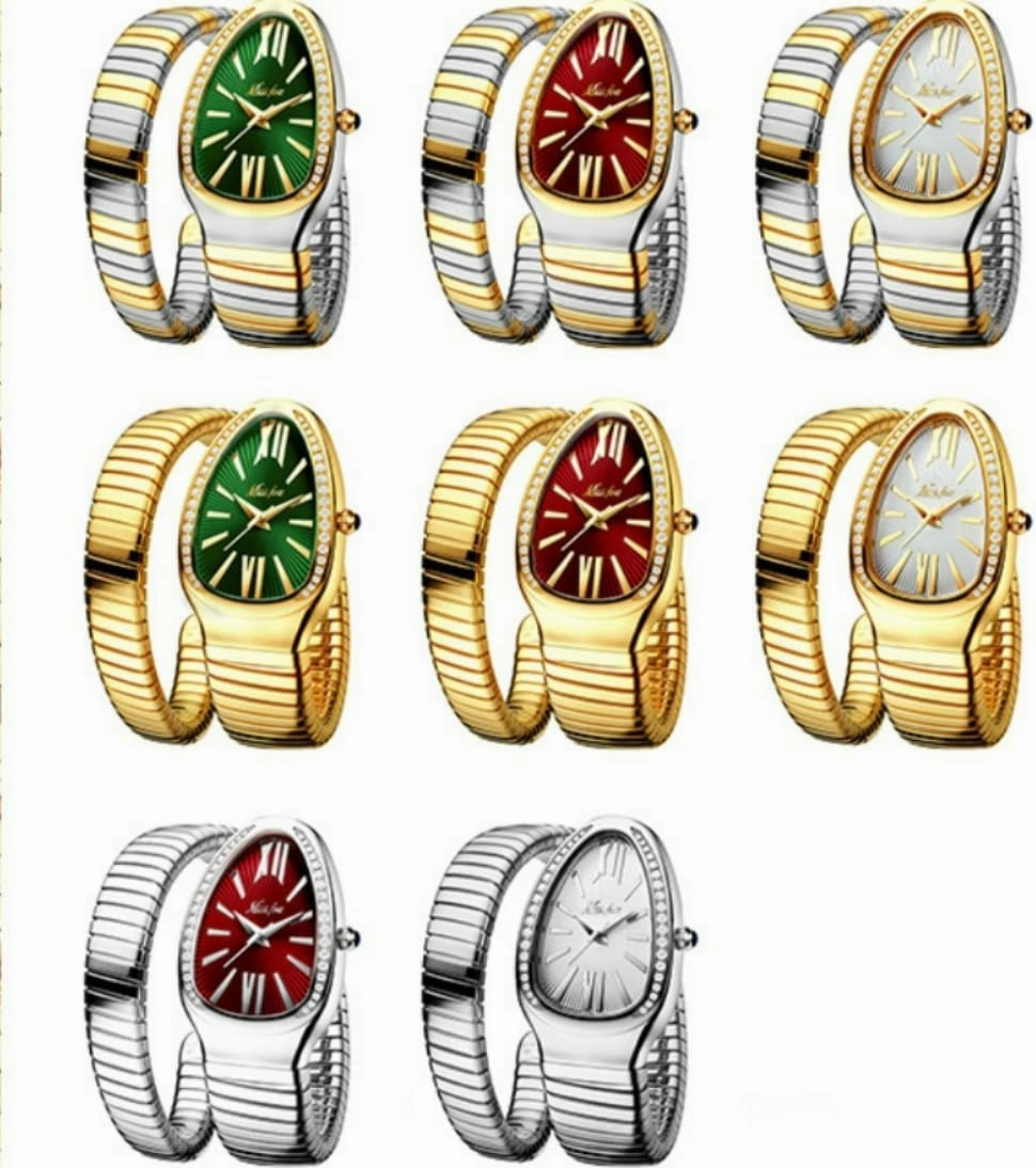 Dress Snake Shape Bracelet Women Watch Top Elegant Waterproof Quartz Jewelry Watches