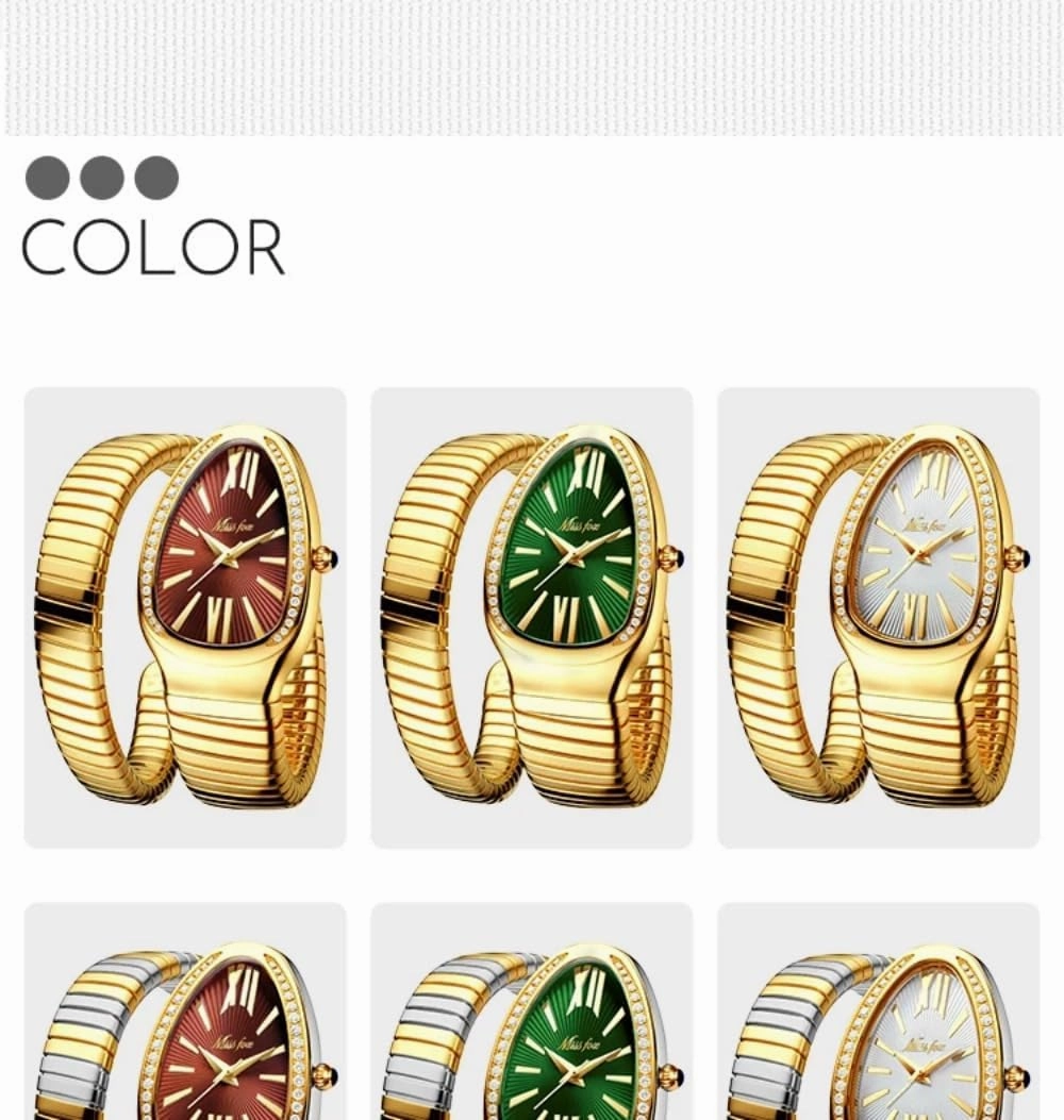 Dress Snake Shape Bracelet Women Watch Top Elegant Waterproof Quartz Jewelry Watches