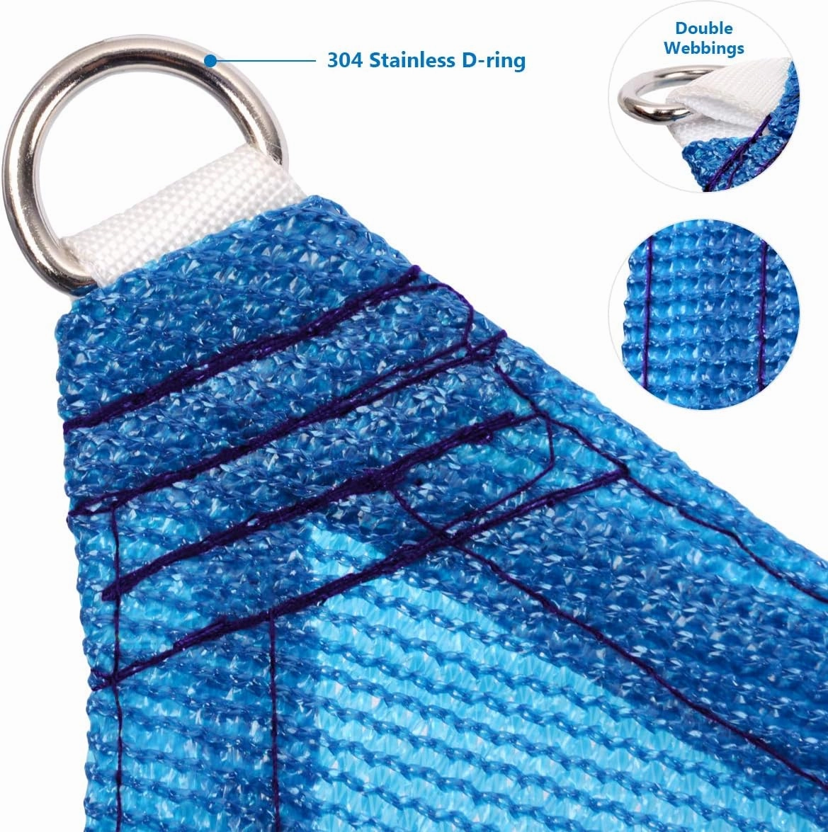 Eden's Decor Straight Flat-Edged Sun Shade Sail Rectangular 4' x 12' Blue UV-Blocking Outdoor Canopy Fabric Cloth Awning for Pergola Patio Garden Backyard Custom Size
