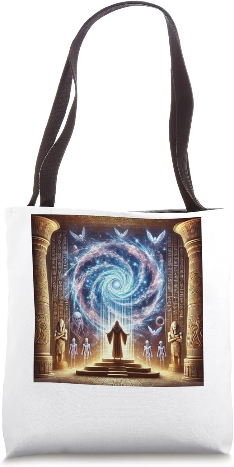 Egypt Priest Summoning Cosmic Entity SciFi Mystic Tote Bag