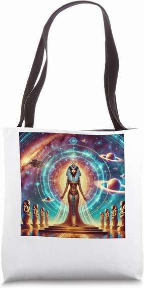 Egypt Queen Celestial Goddess Cosmic Portal Mythology Tote Bag