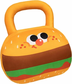 ELAINREN Lifelike Kettlebell Plush Pillow Soft 3D Hamburger Pattern Kettlebell Stuffed Toy Funny Sport Kettlebell Plushies Cushion/21.6''