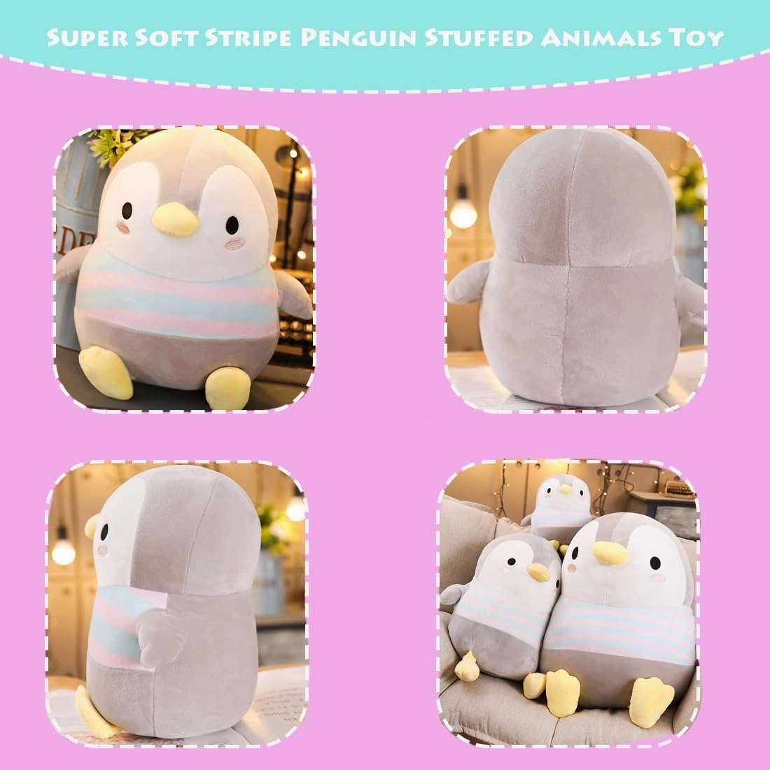 ELAINREN Super Cute Penguin Stuffed Animals Toy Cuddle Fat Penguin Plush Pillow Ultra-Soft Penguin Plushie Cushion/19.6''