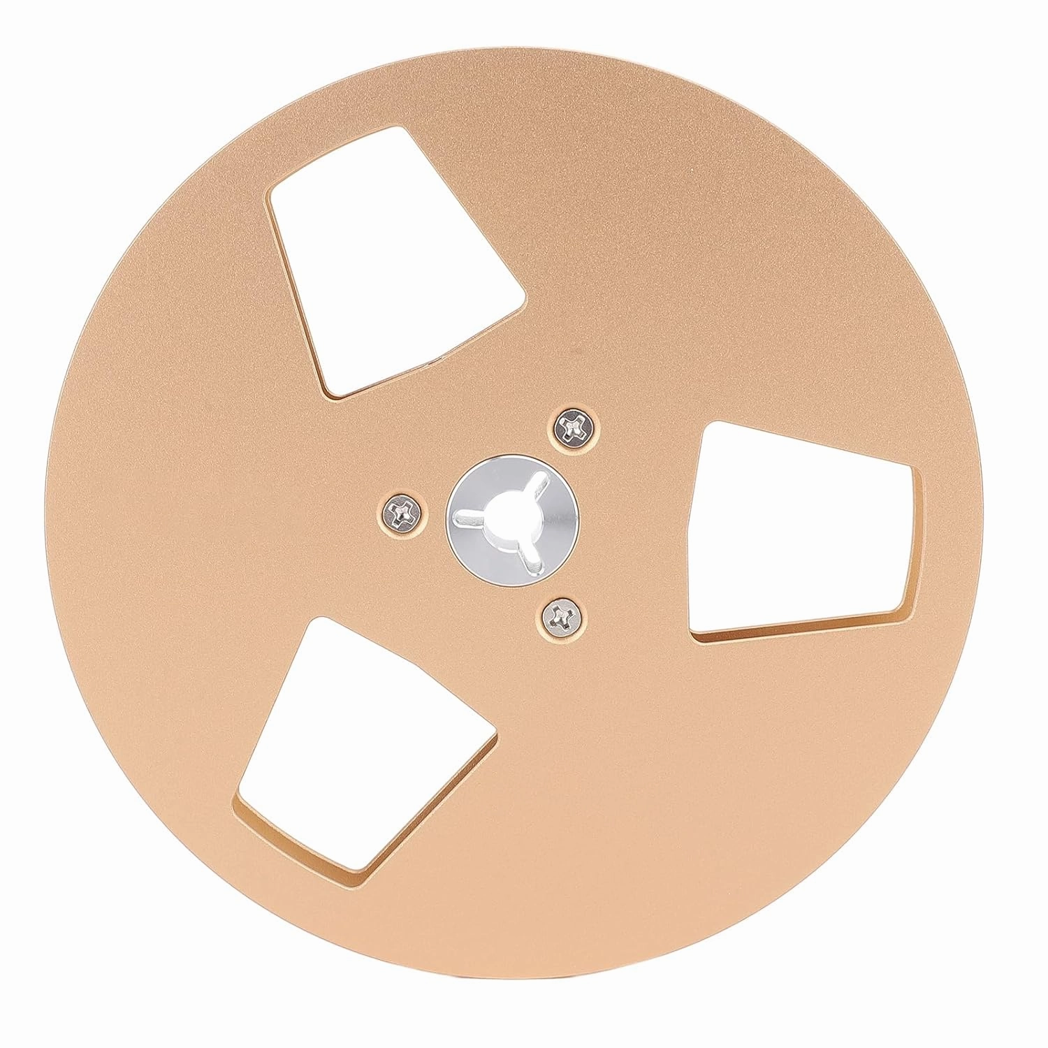 Empty Tape Reel Aluminum Alloy 3 Holes 5 Inch Sound Tape Empty Reel for NAGRA for Studer ReVox Reel to Reel Recorder 1/4 Inch Tape (Gold)