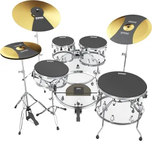 Evans Soundoff Drum Mute Pads - Full Box Drum Pad Set - Drum Mutes Pack - 3 Cymbals, 4 Tom/Snare, & 1 Bass Drum Mute - Great for Silencing Drum Kits to Practice - Fusion Box Set - 8-Pack