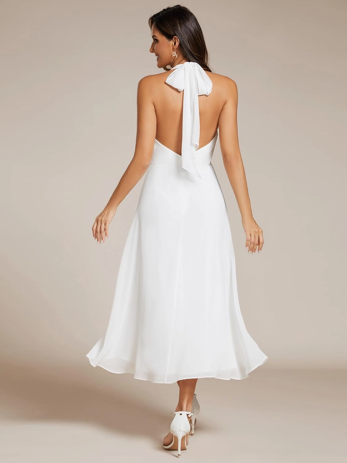 Ever-Pretty Women's Summer Dresses Halter Neck High Low Hem Chiffon Wedding Guest Dress 11926