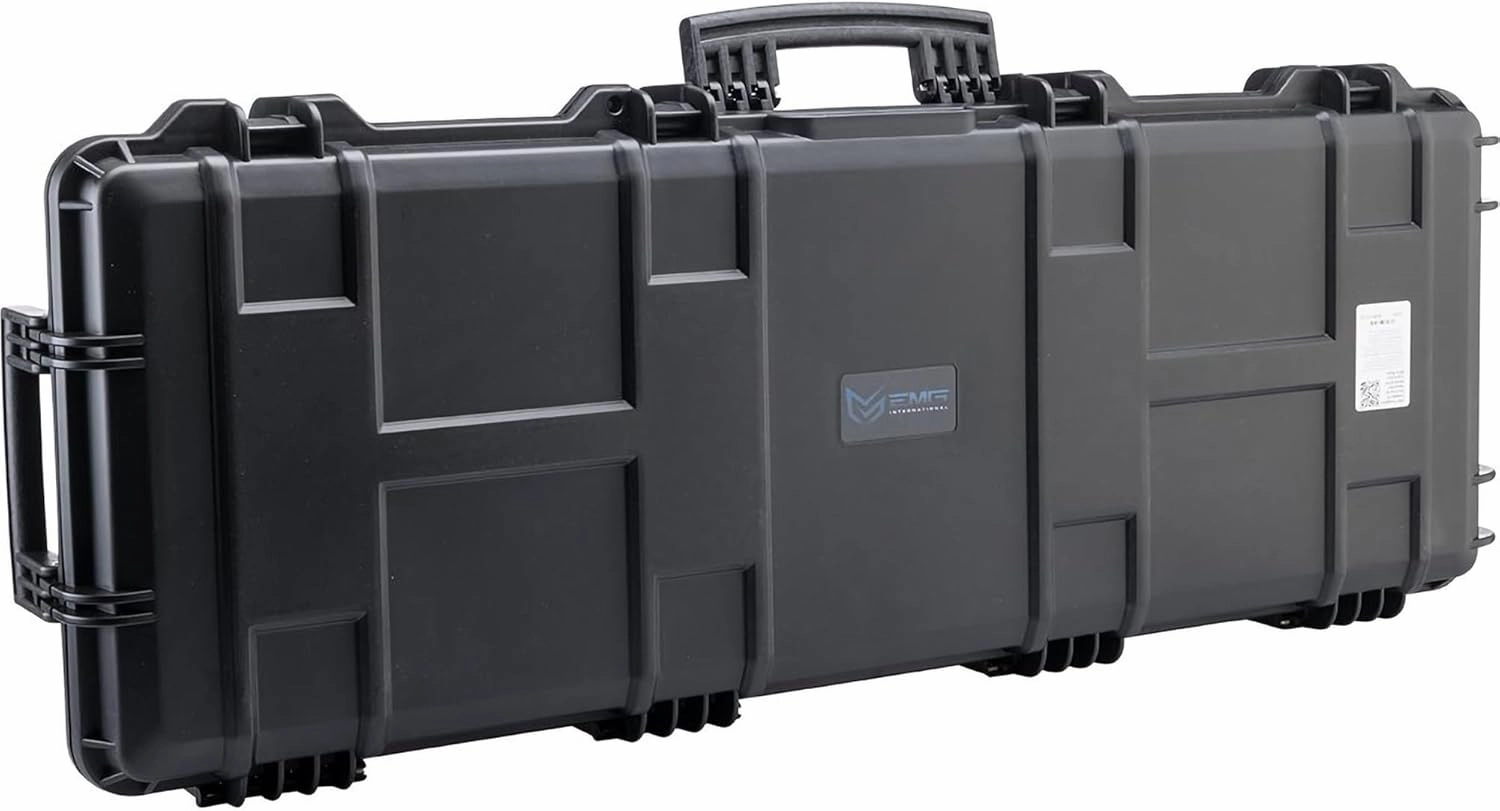 Evike EMG Transporter Lockable 42" Hard Case w/low-profile wheels & PnP foam (Color: Matte Black)