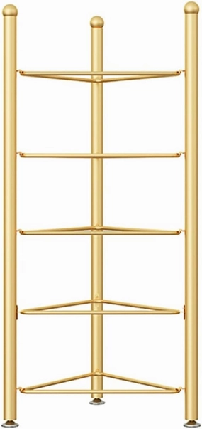 Exercise Half Balance Ball Storage Rack - Home Gym Workout Equipment 3/5/6/7 Tier Floor Stand Storage Organizer for Bosu Slam Bowling Medicine Balls(Gold,5 Layer - 51jin)