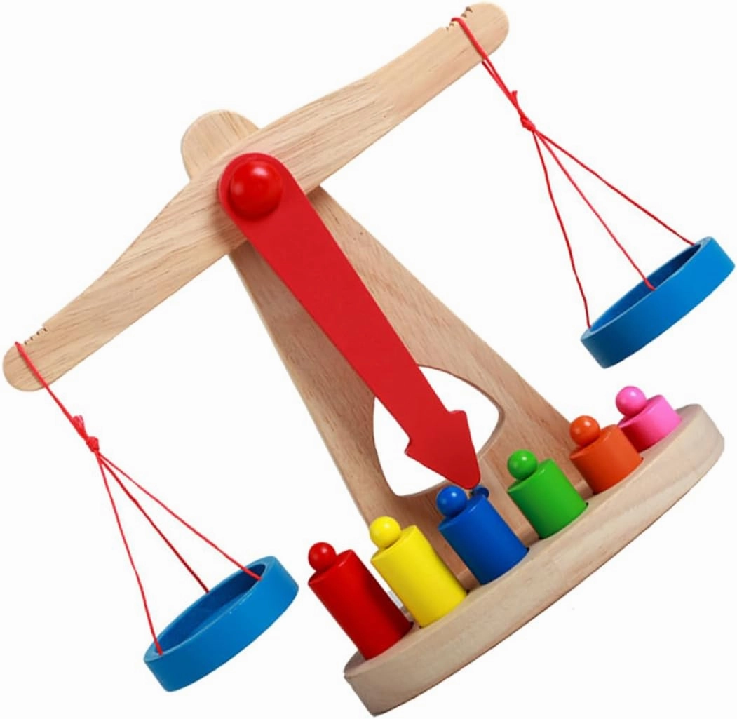 FAVOMOTO 1 Set Balance Scale for Cognitive Learning Teaching Aid Parent Interactive Present Smooth Surface Colors Weight Fun for Early Education