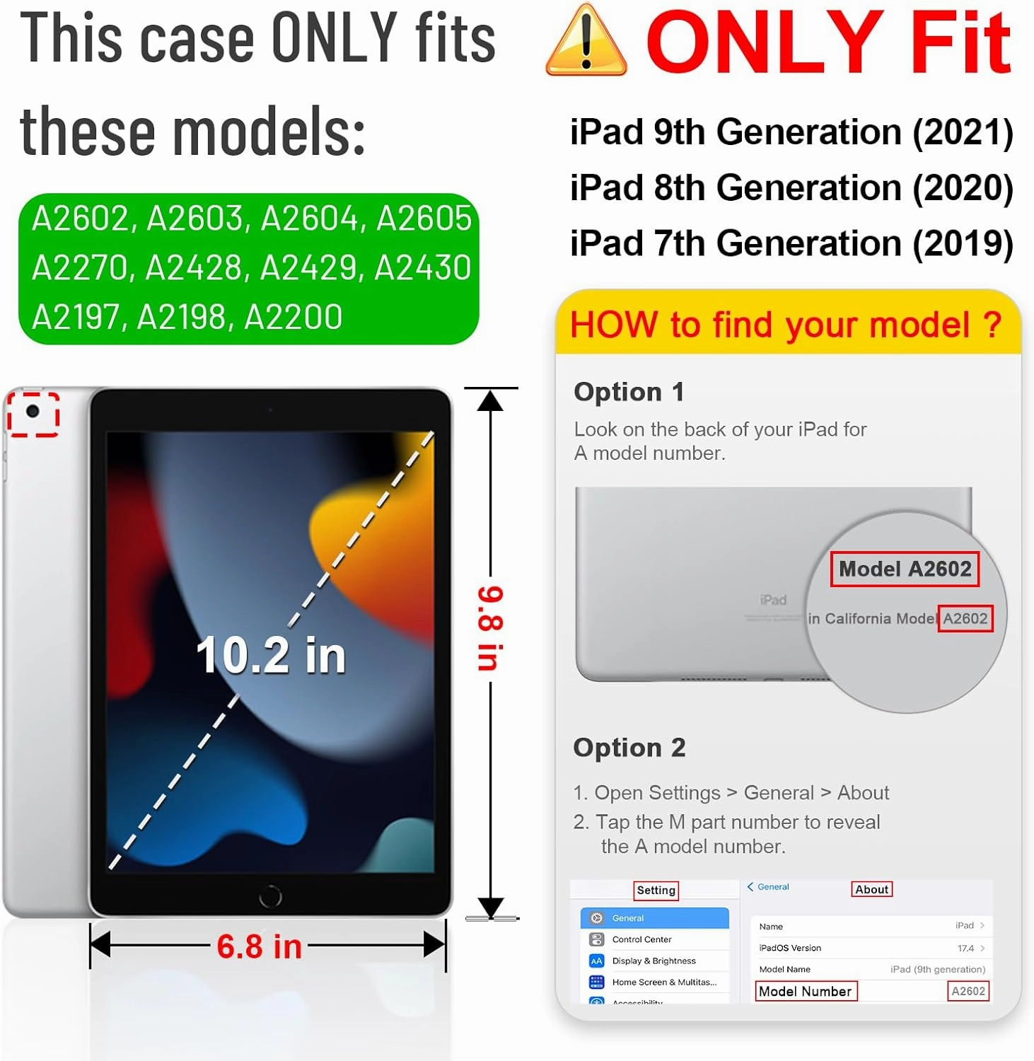 Fintie Magnetic Stand Case for iPad 9th / 8th / 7th Generation (2021/2020/2019) 10.2 Inch, [Multiple Secure Angles] Shockproof Rugged Soft TPU Back Cover, Auto Sleep Wake, Black