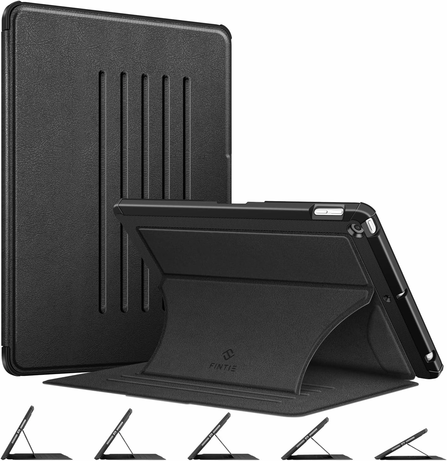 Fintie Magnetic Stand Case for iPad 9th / 8th / 7th Generation (2021/2020/2019) 10.2 Inch, [Multiple Secure Angles] Shockproof Rugged Soft TPU Back Cover, Auto Sleep Wake, Black