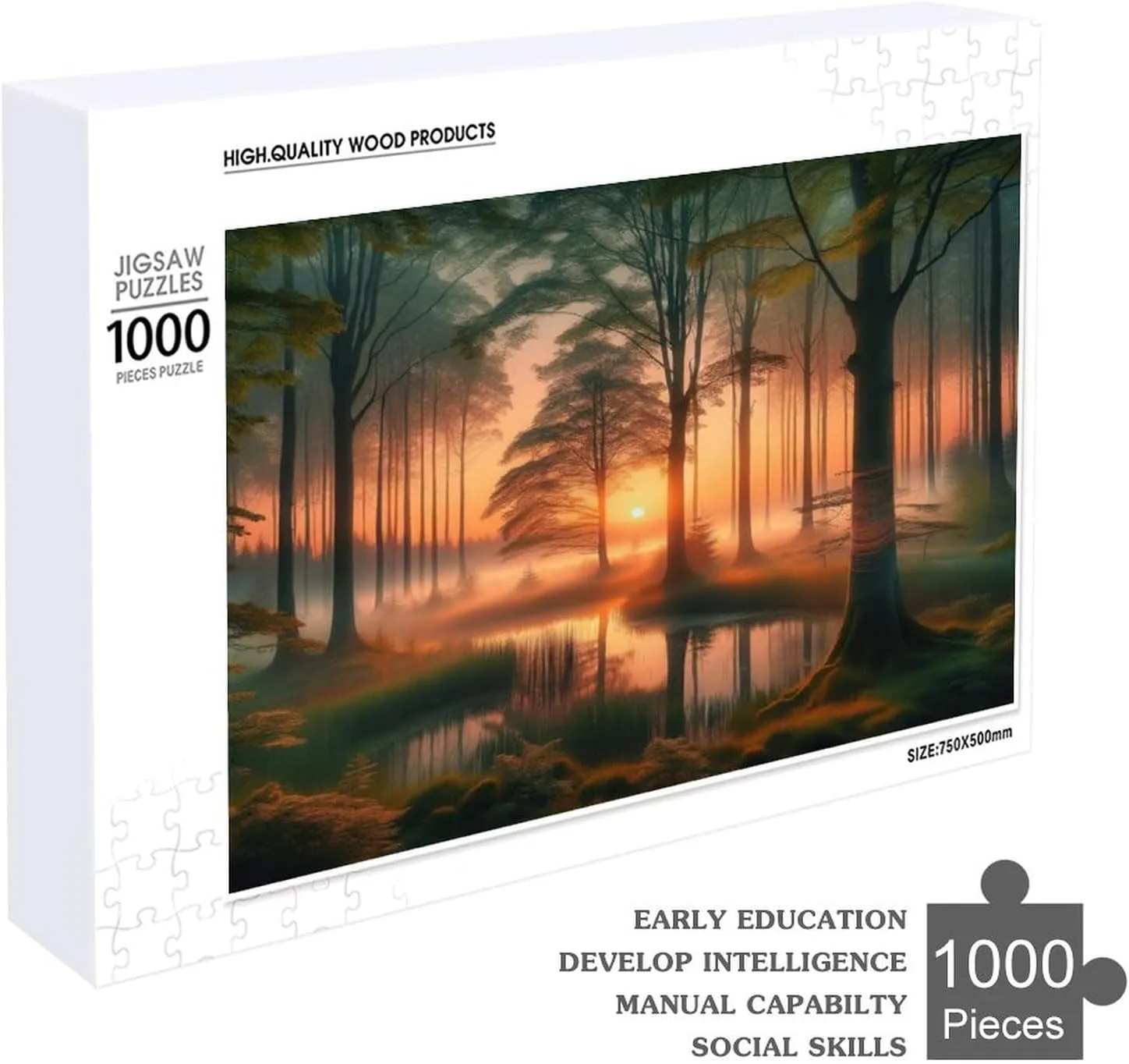 Fish Puzzle 1000 Piece Jigsaw Puzzles Fish Catching Dragonfly Portable Puzzle Game Toys Family Landscape Outdoor Games Modern Art Artistic Pictures Gift for Women Men 29.5x19.7 Inch