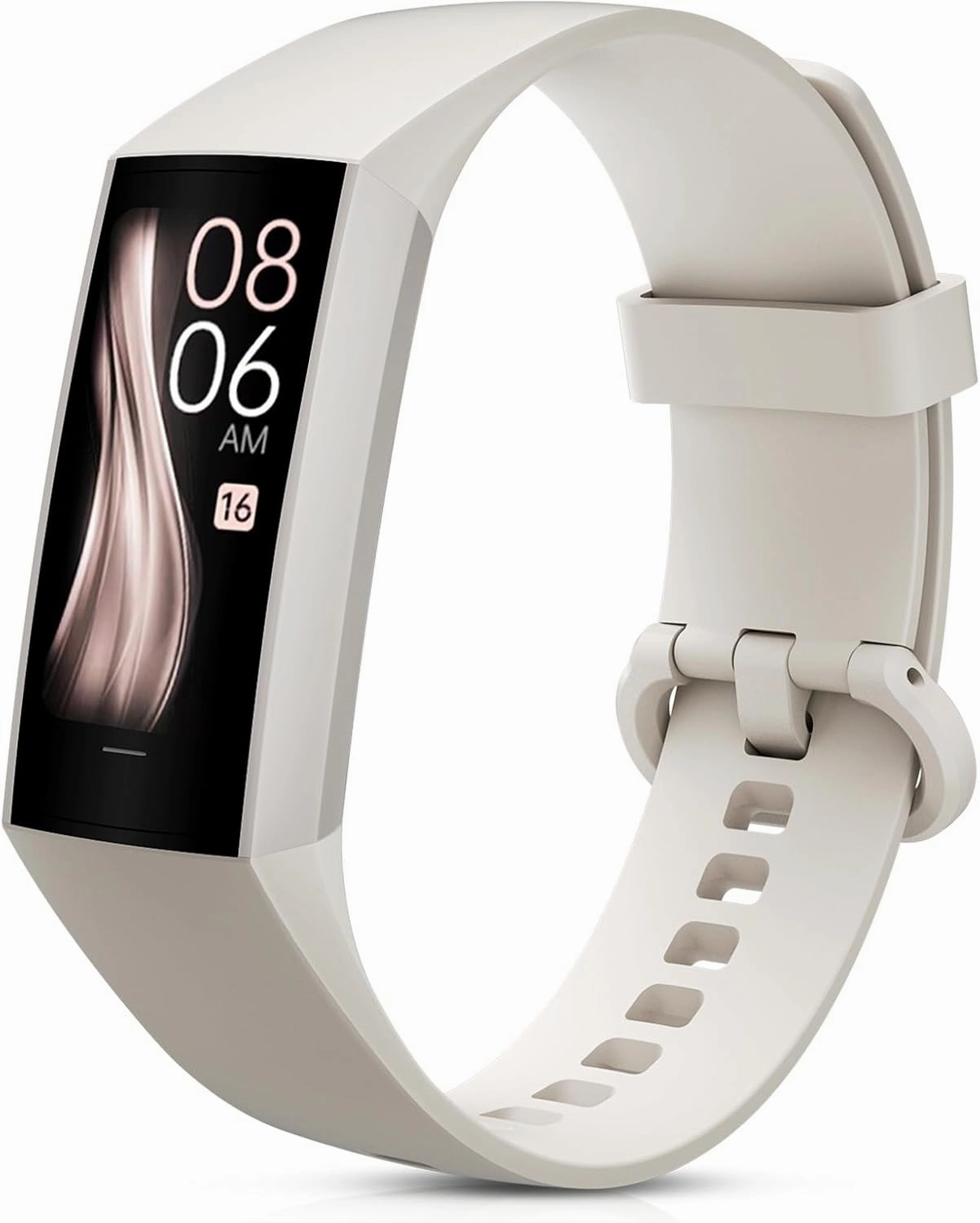 Fitness Tracker with Heart Rate Blood Oxygen Blood Pressure Sleep Monitor,1.10''AMOLED Touch Color Screen,IP67 Waterproof Activity Tracker,Step Counter for Walking for Women Men (Beige)