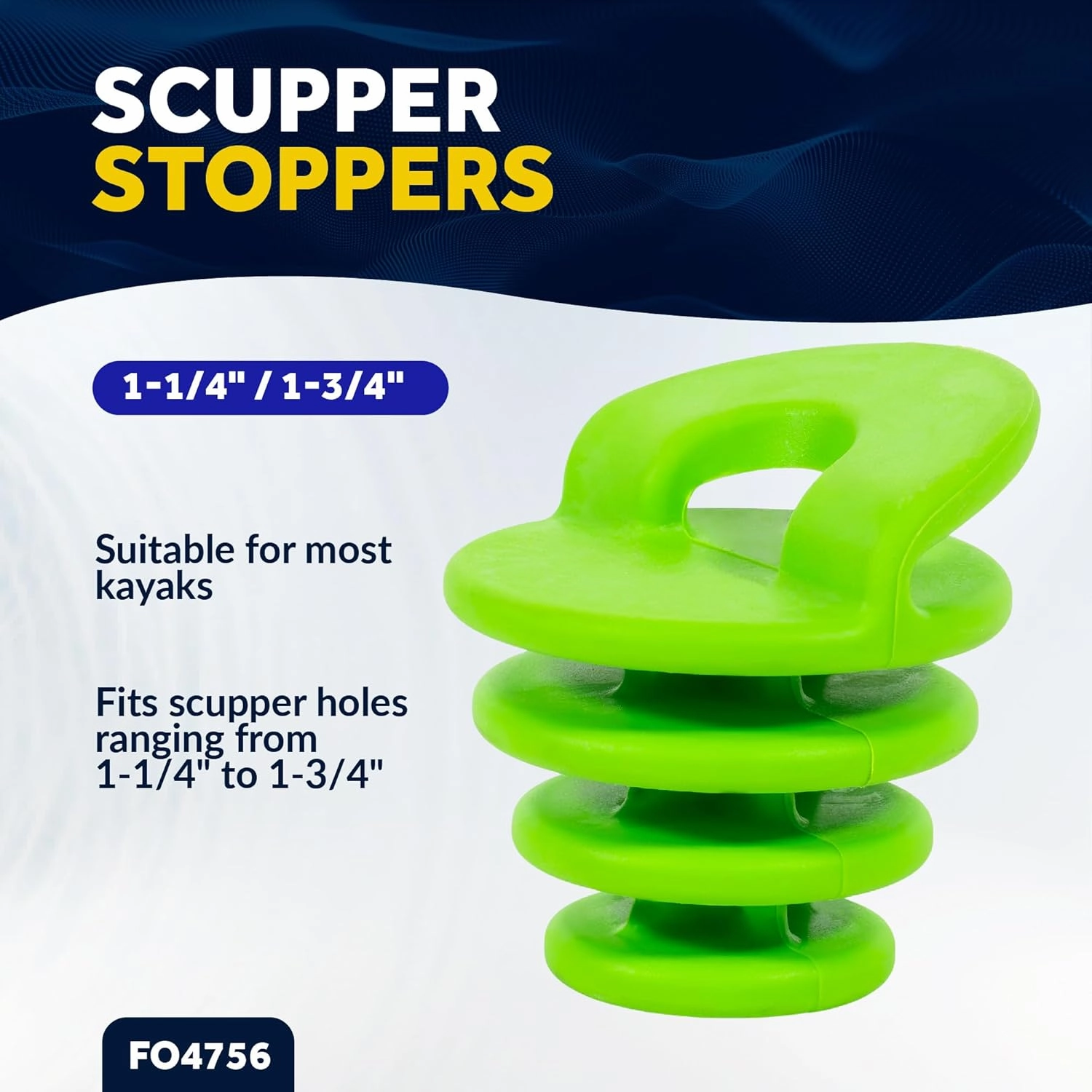 Five Oceans Universal Kayak Scupper Stoppers, Multiple Sizes