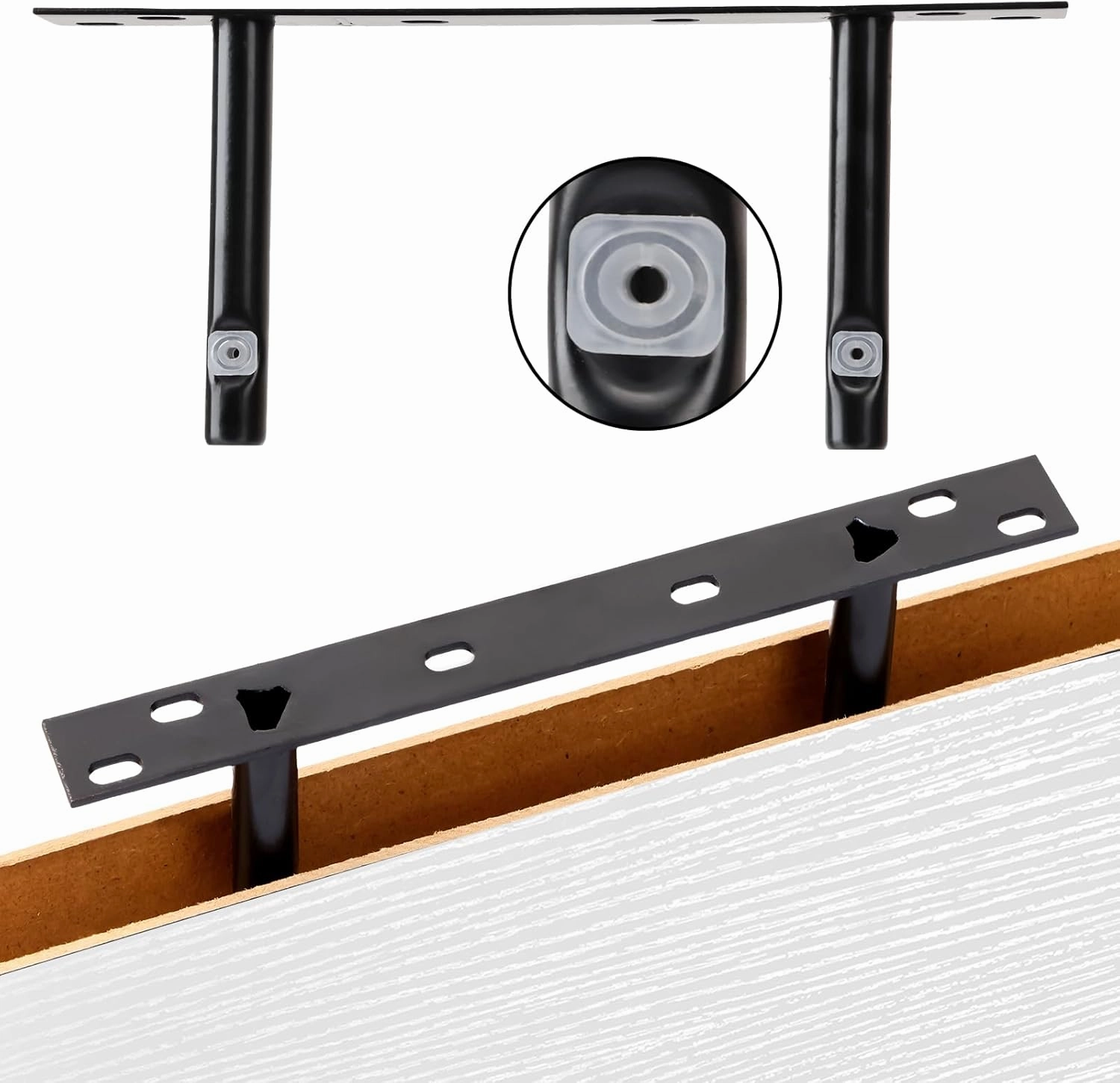 Fixwal 15.8in Floating Shelves, Rustic Wood Finish Wall Shelves Set of 4, Shelves for Wall Decor, with Invisible Brackets for Bathroom, Living Room,Bedroom and Kitchen(White)