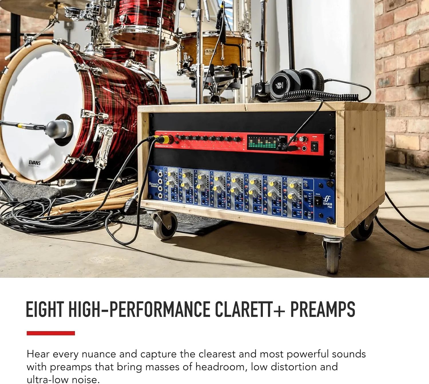 Focusrite Clarett  8Pre Studio-Grade 18-in/20-out Audio Interface for Established Producers —Eight High-Performance, Low-Noise, Low-Distortion Mic Preamps Capture Audio with Precise Clarity