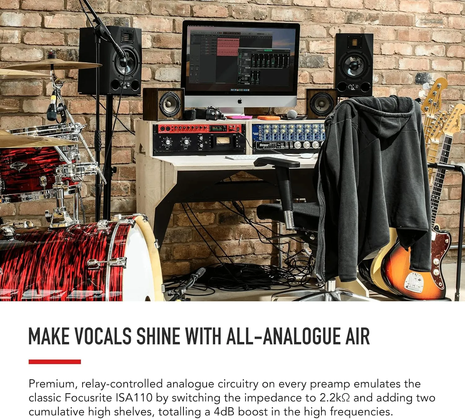 Focusrite Clarett  8Pre Studio-Grade 18-in/20-out Audio Interface for Established Producers —Eight High-Performance, Low-Noise, Low-Distortion Mic Preamps Capture Audio with Precise Clarity