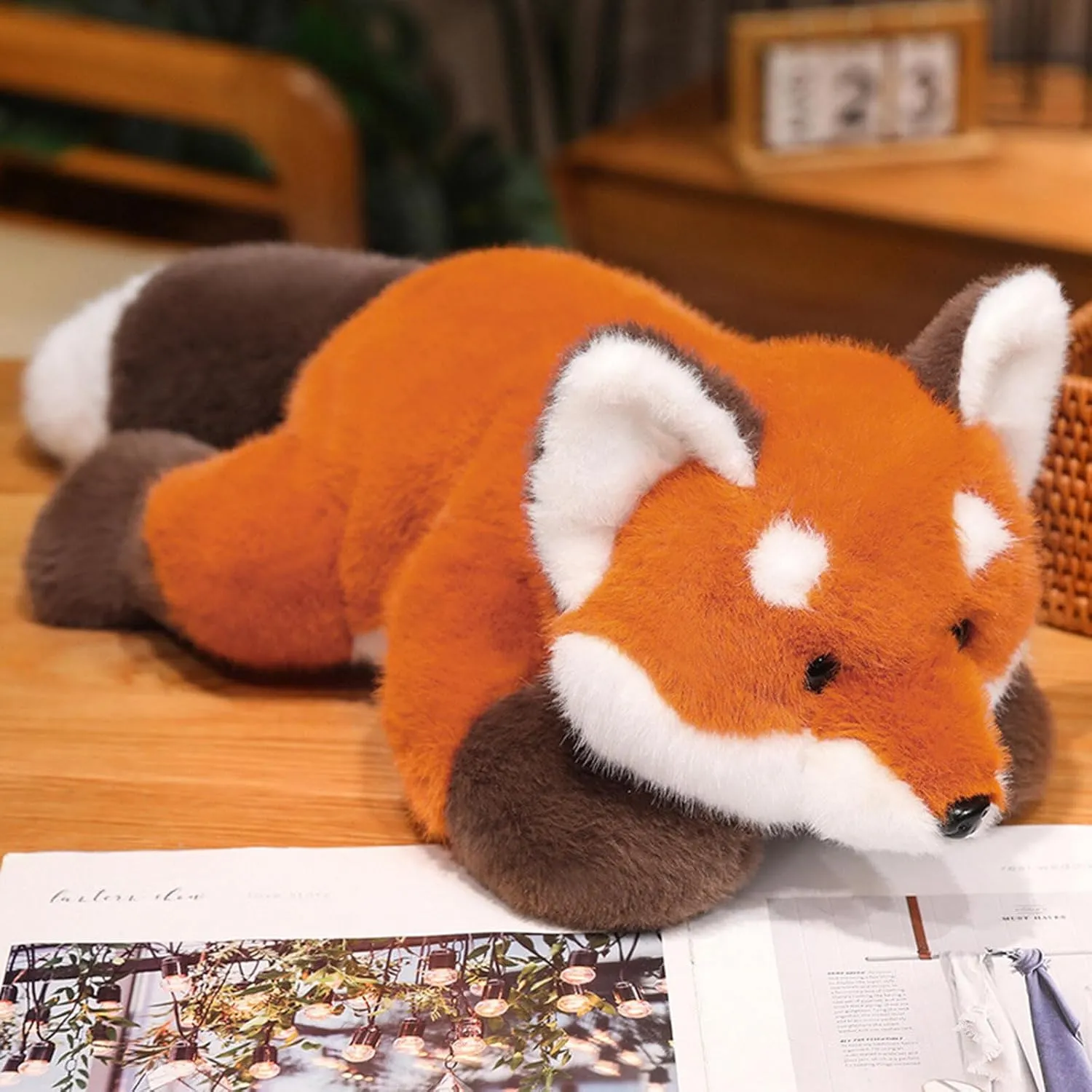 Fox Weighted Stuffed Animals,25.6 Inch Fox Plush Toy Doll,Soft Stuffed Fox Plush Pillow Cute Weighted Fox Plushies Toys for Kids Boys Girls Adults Birthday Gift