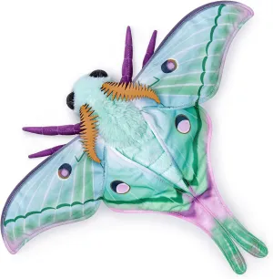 FRANKIEZHOU Realistic Luna Moth Plush Animal - Green 9.8 Inch, Long-Tailed Silk Moth Stuffed Toy, Soft Cuddle Toy for Girls, Kids, Baby Gift, Home Decor