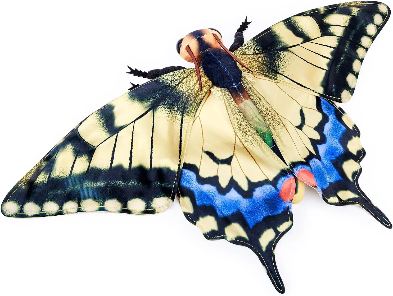 FRANKIEZHOU Realistic Swallowtail Butterfly Stuffed Animal-Yellow 25 Inch,Beautiful Moth Plush Toy