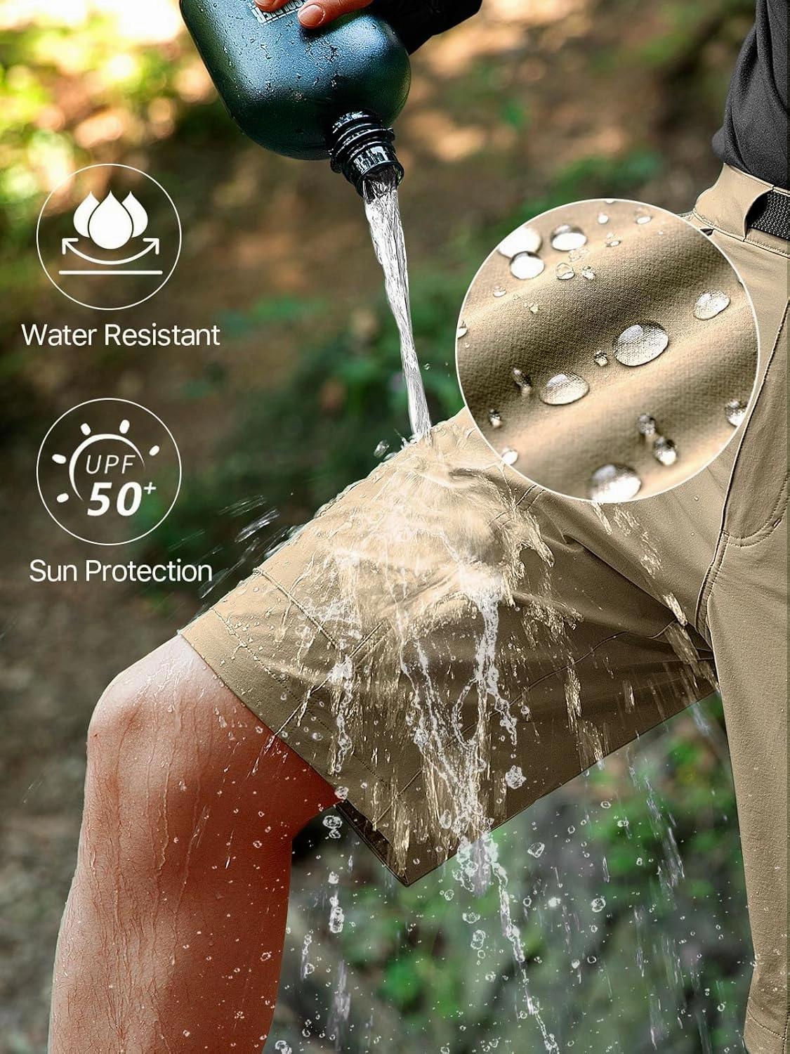 FREE SOLDIER Men's Cargo Hiking Shorts with Belt Lightweight Quick Dry Tactical Shorts with Pockets for Casual Work Golf