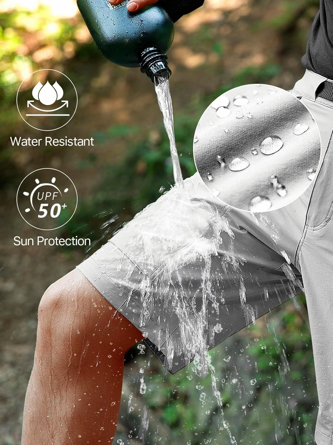 FREE SOLDIER Men's Cargo Hiking Shorts with Belt Lightweight Quick Dry Tactical Shorts with Pockets for Casual Work Golf