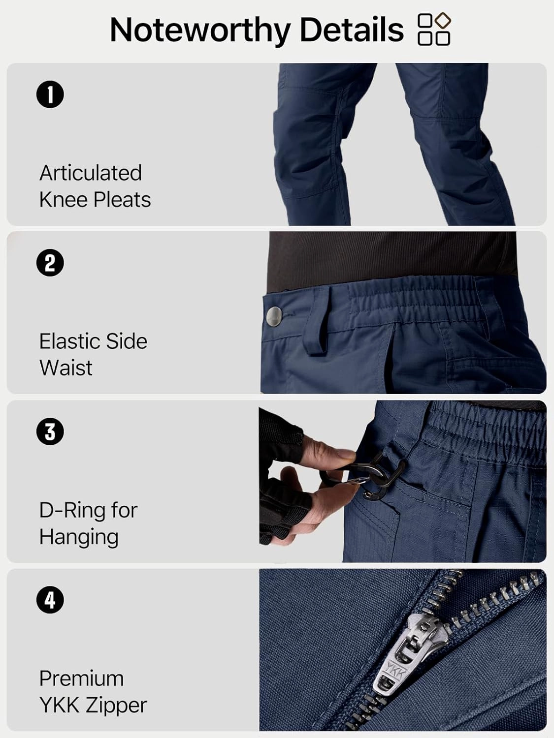 FREE SOLDIER Men's Cargo Pants Water Resistant Ripstop Tactical Pants for Men Work Pants Lightweight Outdoor Hiking Pants Men