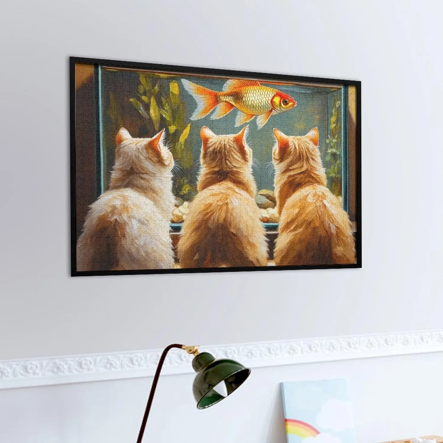 Funny Cat and Fish Impossible Hard Difficult Puzzle 1000 Piece Challenging Puzzles Simple Fashion Jigsaw Puzzles for Adults Kids for Game Home Decor