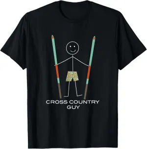 Funny Mens Cross Country Skiing, Boy Ski T-Shirt