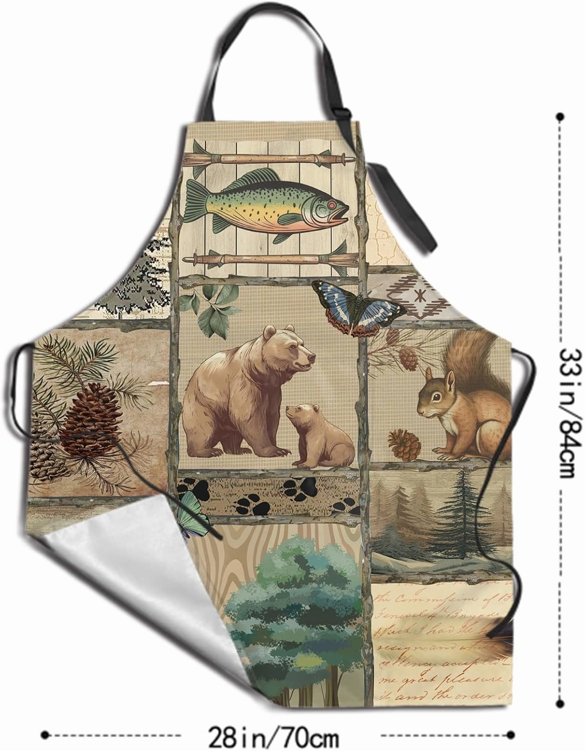 Funny Animal Apron with 2 Pockets Waterproof for Men Women Kitchen Garden Decor