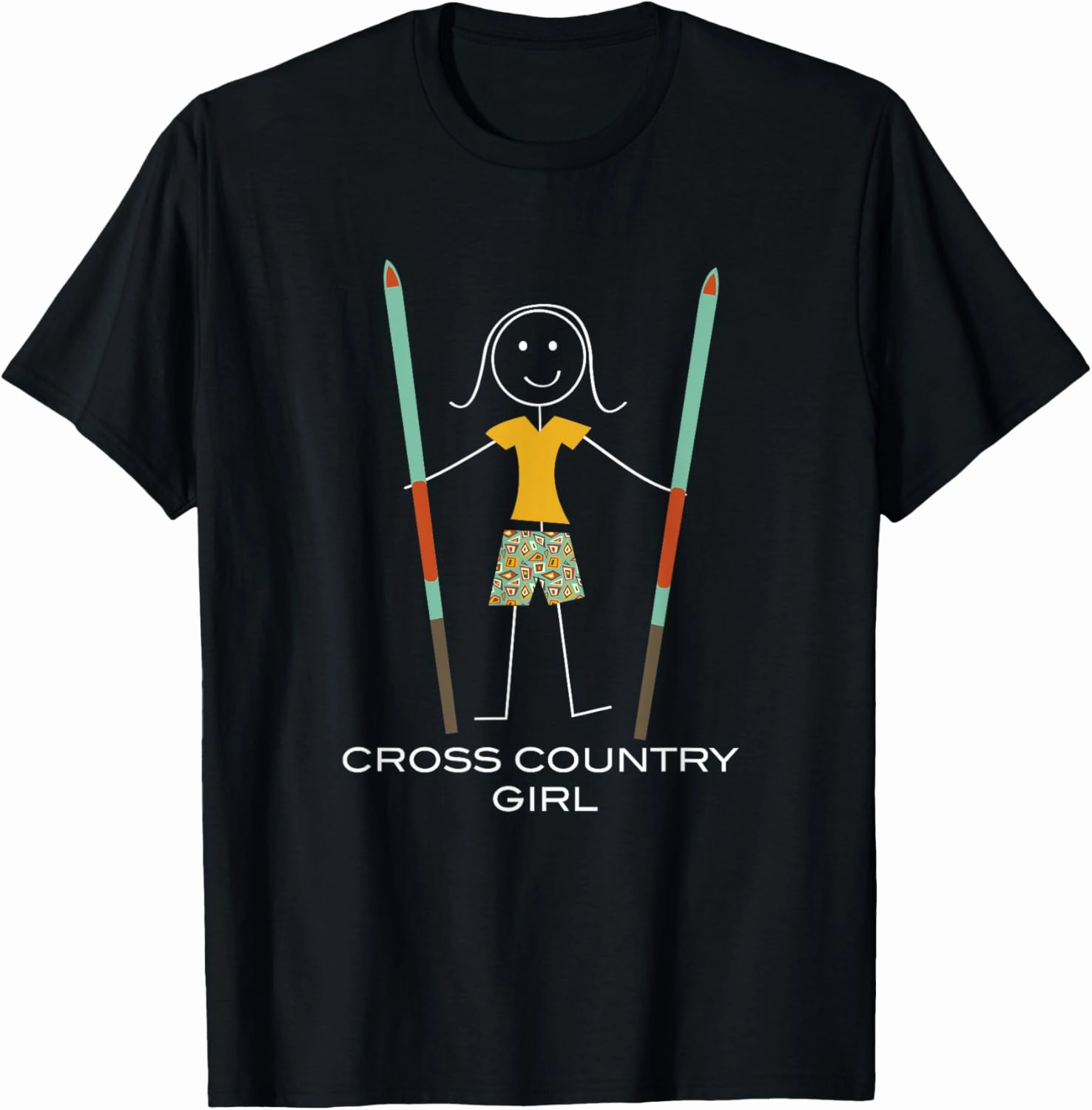 Funny Women Cross Country Skiing, Girl Ski T-Shirt