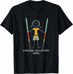 Funny Women Cross Country Skiing, Girl Ski T-Shirt