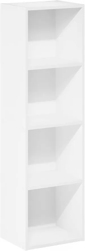 Furinno Luder Bookcase / Book / Storage, 4-Tier Cube,White