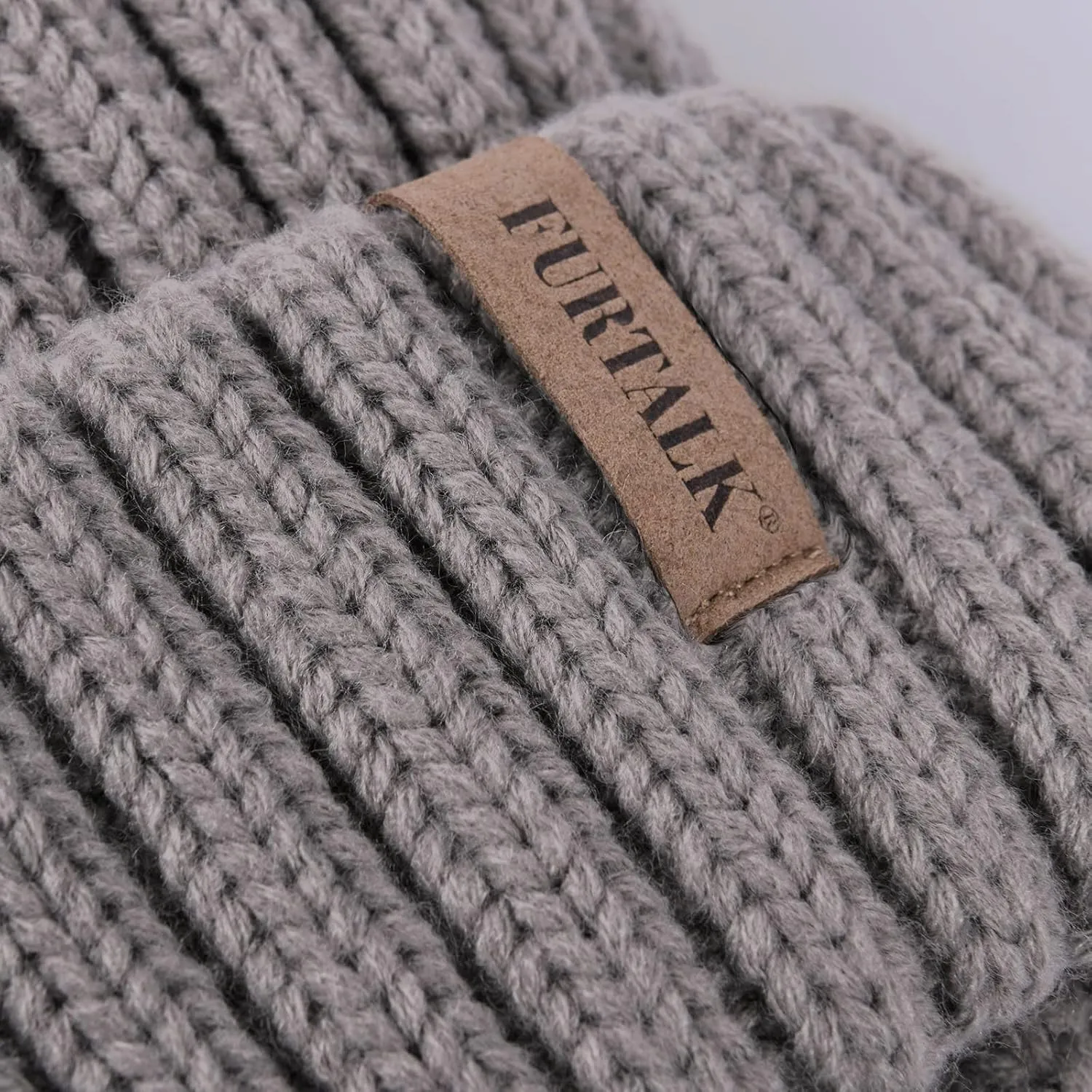FURTALK Womens Winter Knitted Beanie Hat with Faux Fur Pom Warm Knit Skull Cap Beanie for Women