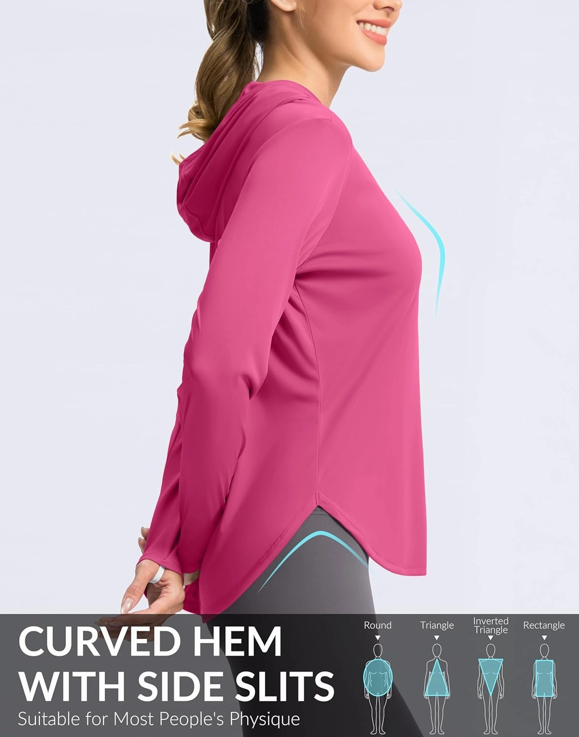 G Gradual Women's UPF 50  Sun Shirt with Hoodie Long Sleeve UV Protection Shirts Lightweight Hiking Fishing Shirts for Women