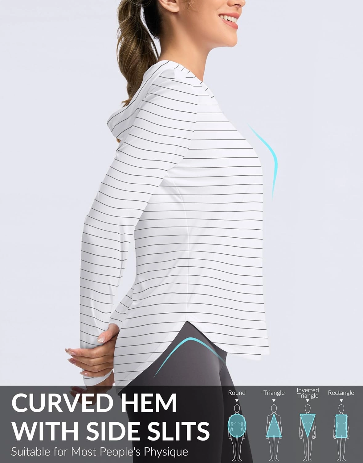 G Gradual Women's UPF 50  Sun Shirt with Hoodie Long Sleeve UV Protection Shirts Lightweight Hiking Fishing Shirts for Women