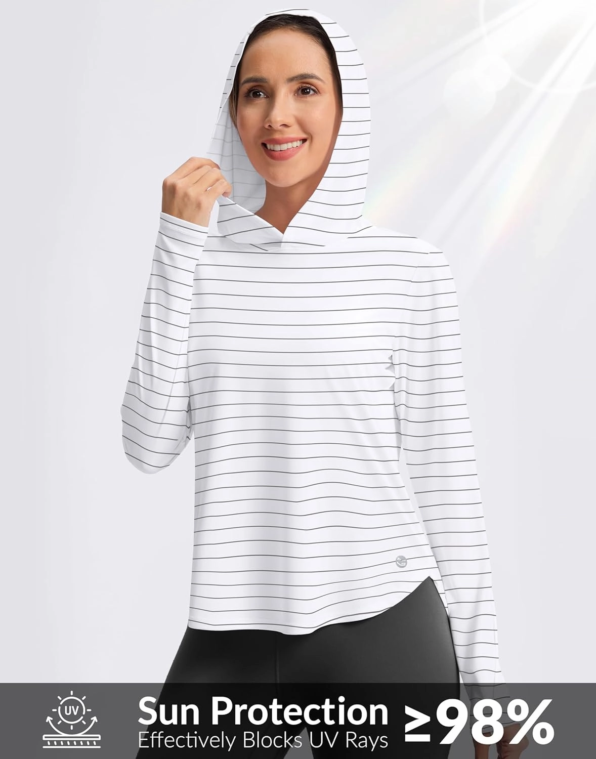 G Gradual Women's UPF 50  Sun Shirt with Hoodie Long Sleeve UV Protection Shirts Lightweight Hiking Fishing Shirts for Women