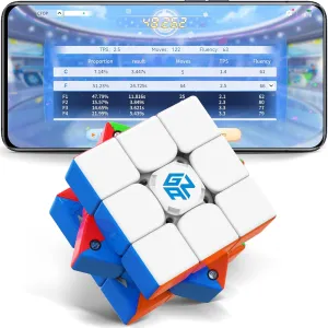 GAN 356 i 3 Stickerless Speed Cube, 3x3 Smart Cube 356 i3 Gans Magnetic Cube Intelligent Tracking Timing Movements Steps with CubeStation App Gan Cube Puzzle Toys(GAN Robot not Included)