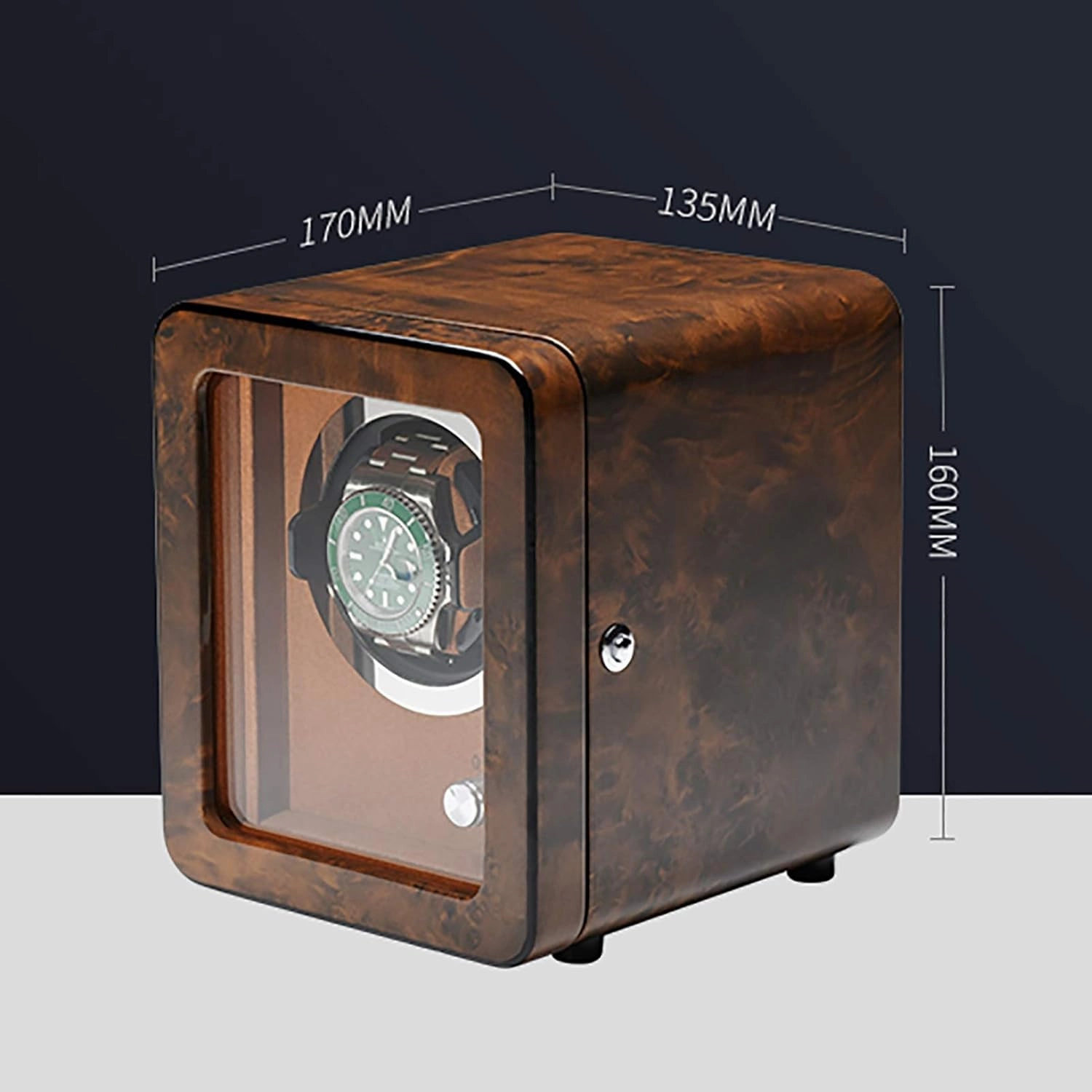 GaRcan Spinner Winding Box Watch Winders - Brown Wooden Watch Shaker Mechanical Watch Automatic Winding Device with Access Control Home Watch Winder High Gloss Paint Watch Stora